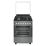 Aragaz Studio Casa Scala Graphite Grey 60 cm, 4 arzatoare gaz, Grill electric, Rotisor, Gratare fonta, Aprindere electrica, Clasa energetica A, Gri - Studiocasa.ro