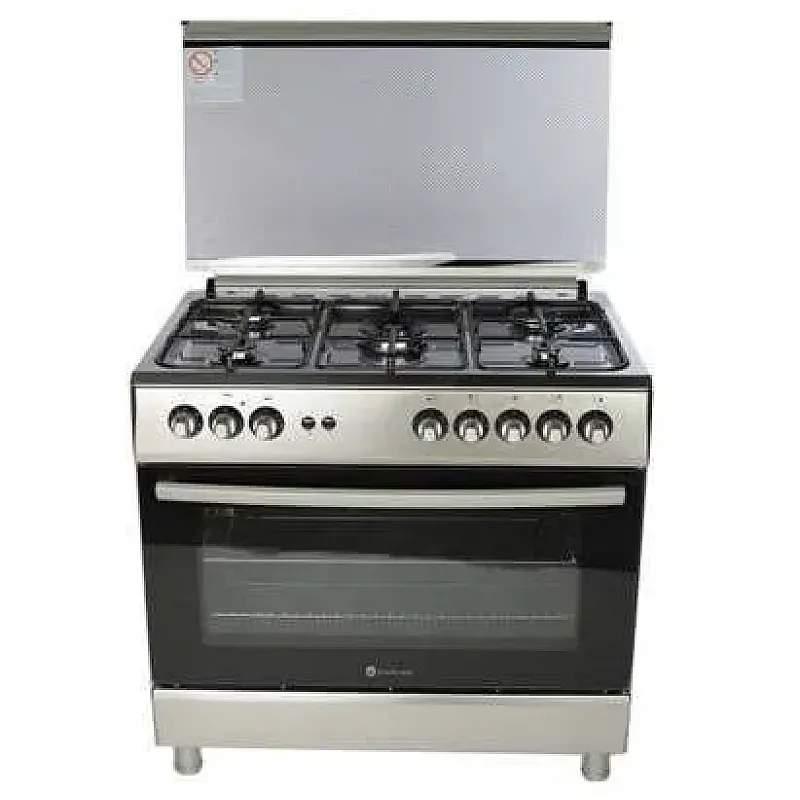 Aragaz clasic 5 arzatoare gaz, Cuptor gaz, 90x60cm, Studio Casa, FE9060 Inox, Grill, Rotisor, Aprindere electrica - Studiocasa.ro