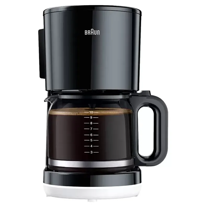 Cafetiera Braun KF1100BK, 1000 W, Carafa din sticla, Capacitate 1.38 L, Filtru pivotant, Sistem anti-picurare, Oprire automata, Negru - Studiocasa.ro