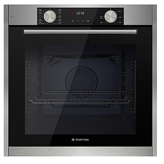 Cuptor electric incorporabil Studio Casa Bellagio  FE8102 , 10 functii, 81 l,  Grill, Rotisor, Ventilator, Autocuratare catalitica, Display Touch Control, Clasa energetica A, Sticla neagra / Inox