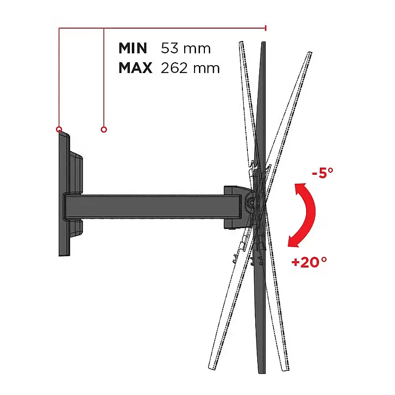Suport  TV de perete FlatStyle FR 400, Melioni, Inclinatie verticala si orizontala - Studiocasa.ro