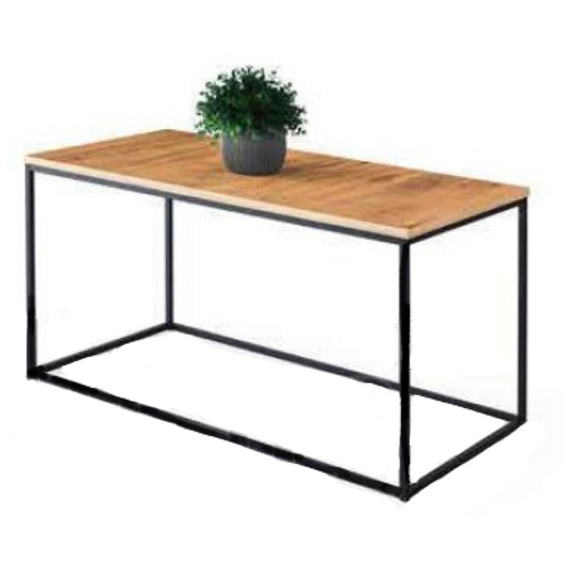 Masuta cafea Living, Studio Casa, din metal și lemn, 100 x 51 x 52 cm, Maro / Negru - Studiocasa.ro