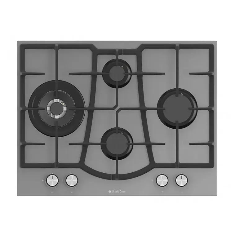 Pachet incorporabil Studio Casa Glamour Aqua Cooking, Cuptor electric sticla gri, Plita gaz 70 cm sticla gri si Hota decorativa sticla gri, 10 functii, Grill, Rotisor, Coacere asistata cu abur, Sticla gri / Inox - Studiocasa.ro