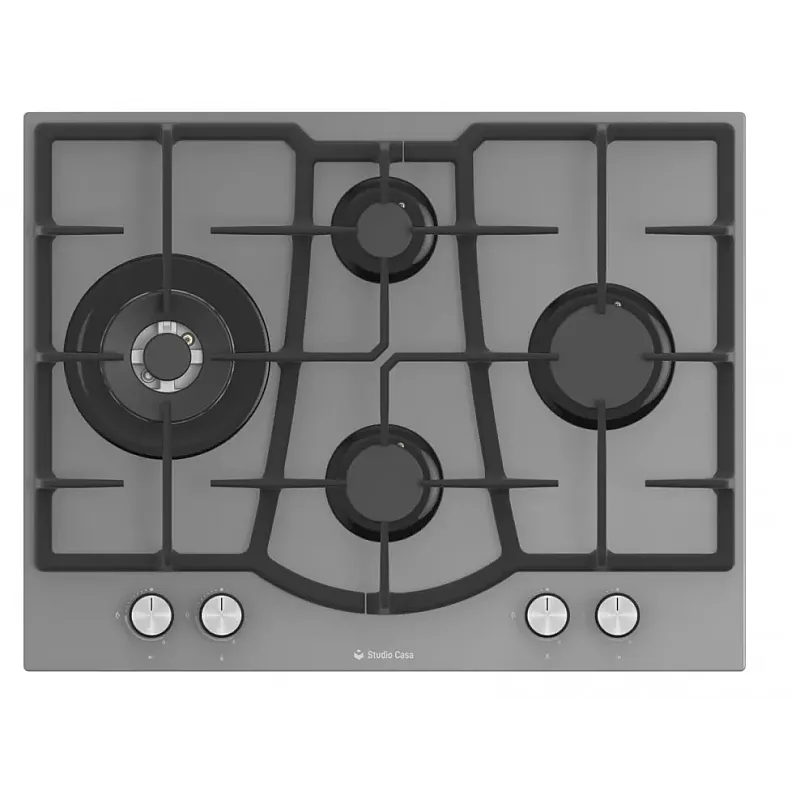 Pachet incorporabil Studio Casa Plane Elegance Aqua Cooking, Cuptor electric sticla gri, Plita gaz 70 cm sticla gri, Hota decorativa sticla gri, 10 functii, Grill, Rotisor, Coacere asistata cu abur, Sticla gri / Inox - Studiocasa.ro