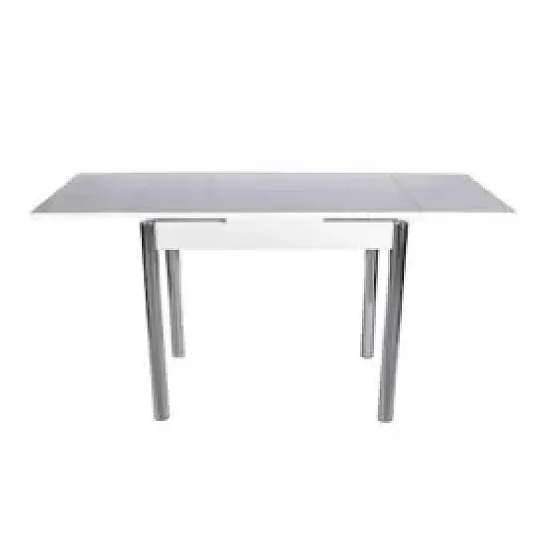 Masă extensibila bucatarie Polo Wood Studio Casa, 170 x 110 x 70 cm, Alb / Argintiu - Studiocasa.ro