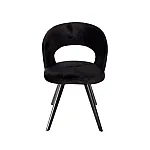 Scaun Prestige Veluto Black, Structura Lemn, Șezut Și Spătar Din Catifea De Înaltă Calitate, 650G/ Mp , Impermeabil - Studiocasa.ro