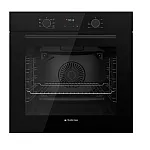 Pachet incorporabil Studio Casa Tele Rialto, Cuptor electric sticla neagra, Plita gaz neagra si hota telescopica neagra, 78 l, 7 functii, Ventilator, Autocuratare catalitica, Clasa energetica A, Sticla neagra - Studiocasa.ro