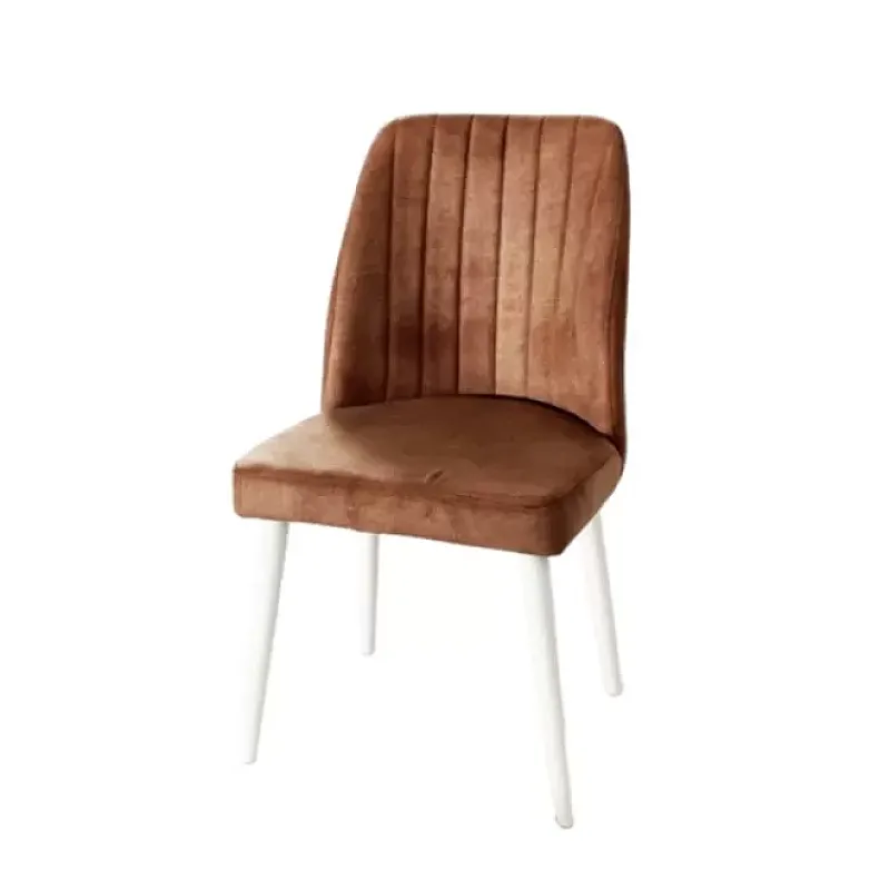 Scaun Alfa Smart Living Studio Casa Tapitat Cadru Lemn White +Textil Maron - Studiocasa.ro