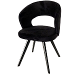 Scaun Prestige Veluto Black, Structura Lemn, Șezut Și Spătar Din Catifea De Înaltă Calitate, 650G/ Mp , Impermeabil - Studiocasa.ro