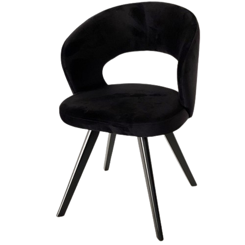 Scaun Prestige Veluto Black, Structura Lemn, Șezut Și Spătar Din Catifea De Înaltă Calitate, 650G/ Mp , Impermeabil - Studiocasa.ro
