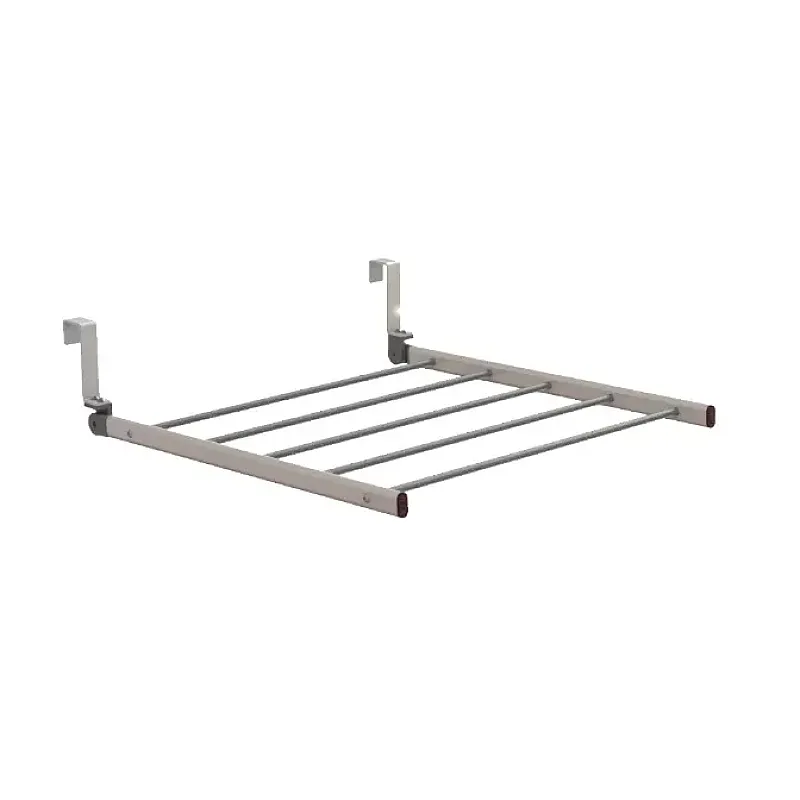 Uscator de rufe pentru usa, 55 cm, Metal si aluminiu, Max 10 kg rufe, Negru / Gri - Studiocasa.ro