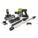 Aspirator vertical 2 in 1 fara fir Tehno Easy Clean Studio Casa, Cu functie mop, Tehnologie Cyclon, 250 W, 3 viteze, Autonomie 40 minute, Acumulator LI-ION detasabil, Perie cu lumina Led, Negru, I Verde - Studiocasa.ro