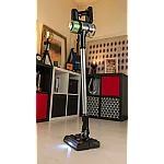 Aspirator vertical 2 in 1 fara fir Tehno Easy Clean Studio Casa, Cu functie mop, Tehnologie Cyclon, 250 W, 3 viteze, Autonomie 40 minute, Acumulator LI-ION detasabil, Perie cu lumina Led, Negru, I Verde - Studiocasa.ro