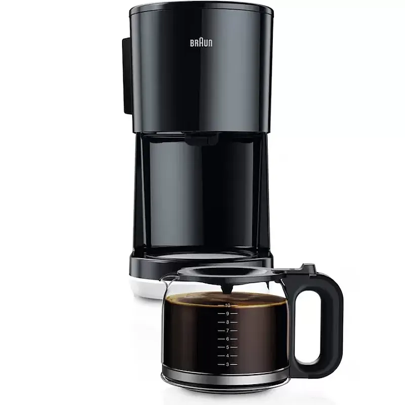 Cafetiera Braun KF1100BK, 1000 W, Carafa din sticla, Capacitate 1.38 L, Filtru pivotant, Sistem anti-picurare, Oprire automata, Negru - Studiocasa.ro