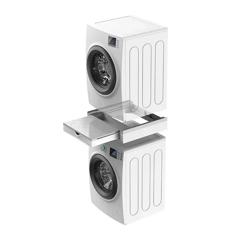 Kit de suprapunere universal pentru suprapunerea masinii de spalat si a uscatorului+ sertar retractabil cu spatiu de depozitare, Meliconi - Studiocasa.ro