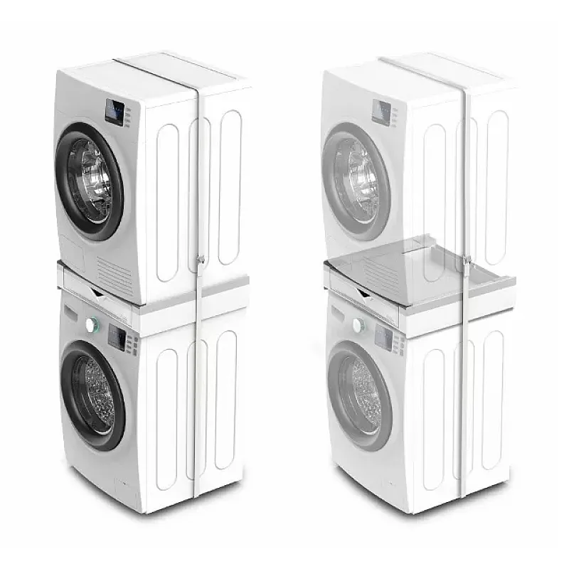 Kit de suprapunere universal pentru suprapunerea masinii de spalat si a uscatorului+ sertar retractabil cu spatiu de depozitare, Meliconi - Studiocasa.ro