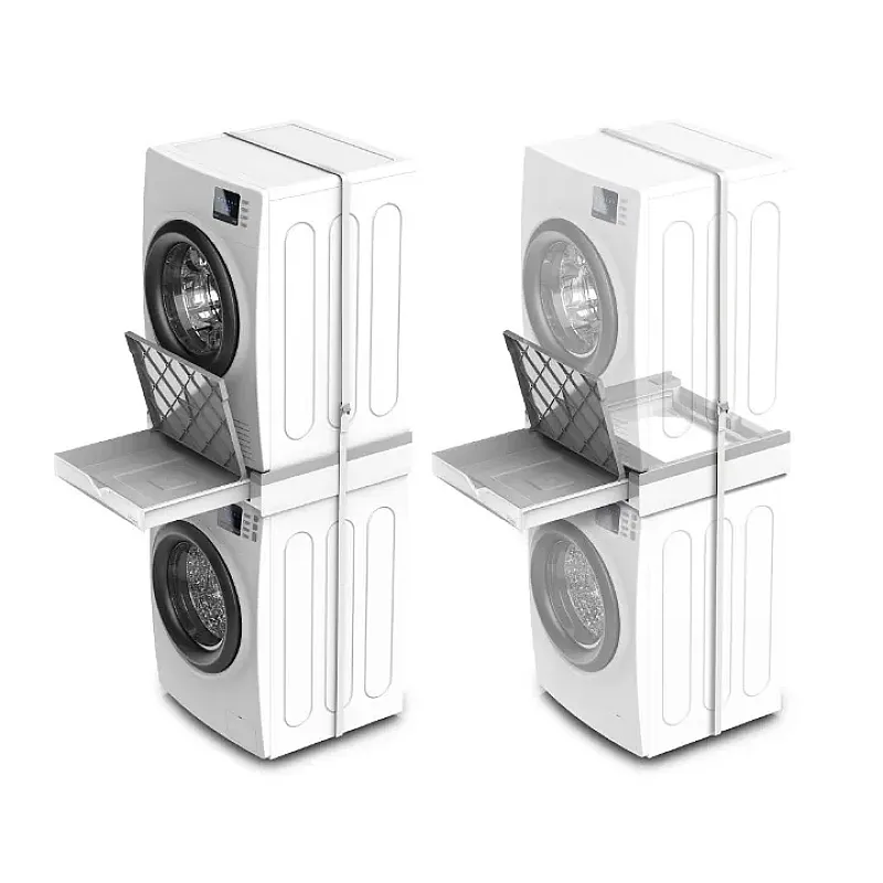 Kit de suprapunere universal pentru suprapunerea masinii de spalat si a uscatorului+ sertar retractabil cu spatiu de depozitare, Meliconi - Studiocasa.ro