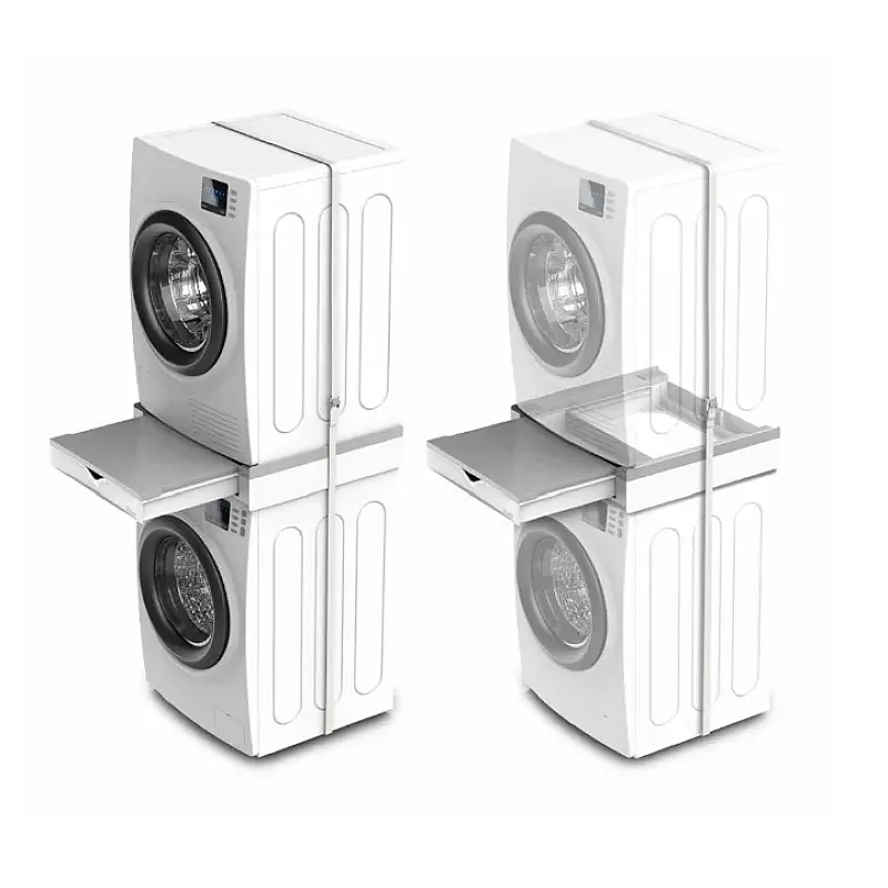 Kit de suprapunere universal pentru suprapunerea masinii de spalat si a uscatorului+ sertar retractabil cu spatiu de depozitare, Meliconi - Studiocasa.ro