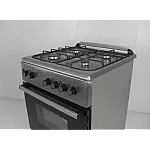 Pachet aragaz si hota clasica cuptor gaz, 4 arzatoare gaz, grill electric, rotisor, timer, termostat, Inox - Studiocasa.ro