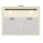 Hota decorativa Studio Casa Onda Beige Turbo, 60 cm, 1 Motor Tubo, Putere de absorbtie 680 m3/h, Beige - Studiocasa.ro