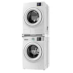 Kit universal de suprapunere a masinii de spalat si a uscatorului de rufe + suport retractabil, Meliconi, TORRE GREEN, Meliconi - Studiocasa.ro