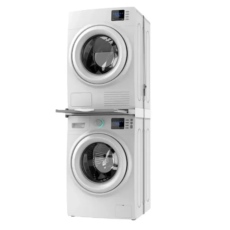 Kit universal de suprapunere a masinii de spalat si a uscatorului de rufe + suport retractabil, Meliconi, TORRE GREEN, Meliconi - Studiocasa.ro