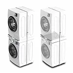 Kit universal de suprapunere a masinii de spalat si a uscatorului de rufe + suport retractabil, Meliconi, TORRE GREEN, Meliconi - Studiocasa.ro