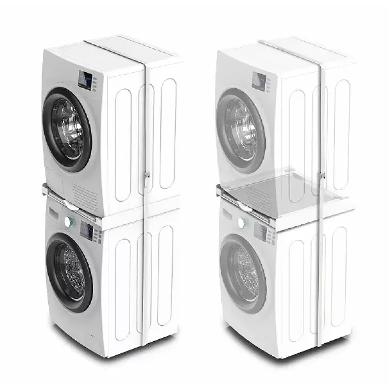 Kit universal de suprapunere a masinii de spalat si a uscatorului de rufe + suport retractabil, Meliconi, TORRE GREEN, Meliconi - Studiocasa.ro