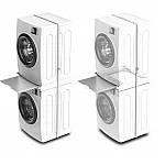 Kit universal de suprapunere a masinii de spalat si a uscatorului de rufe + suport retractabil, Meliconi, TORRE GREEN, Meliconi - Studiocasa.ro