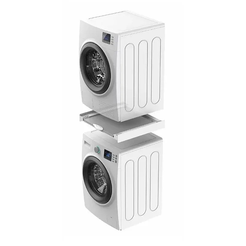 Kit universal de suprapunere a masinii de spalat si a uscatorului de rufe + suport retractabil, Meliconi, TORRE GREEN, Meliconi - Studiocasa.ro