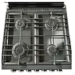 Aragaz Studio Casa Scala Graphite Grey 60 cm, 4 arzatoare gaz, Grill electric, Rotisor, Gratare fonta, Aprindere electrica, Clasa energetica A, Gri - Studiocasa.ro