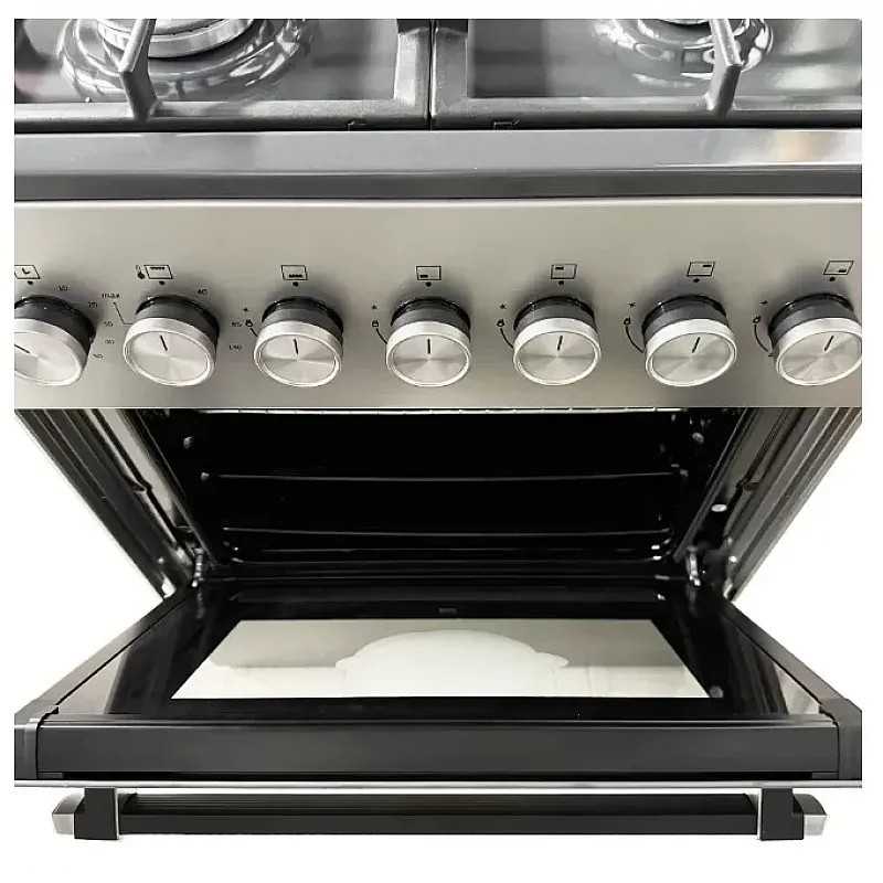 Aragaz Studio Casa Scala Graphite Grey 60 cm, 4 arzatoare gaz, Grill electric, Rotisor, Gratare fonta, Aprindere electrica, Clasa energetica A, Gri - Studiocasa.ro