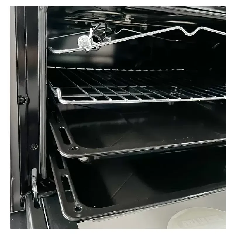 Aragaz Studio Casa Scala Graphite Grey 60 cm, 4 arzatoare gaz, Grill electric, Rotisor, Gratare fonta, Aprindere electrica, Clasa energetica A, Gri - Studiocasa.ro