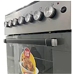 Aragaz Studio Casa Scala Graphite Grey 60 cm, 4 arzatoare gaz, Grill electric, Rotisor, Gratare fonta, Aprindere electrica, Clasa energetica A, Gri - Studiocasa.ro