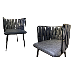 Set mobilier hol format din canapea 2 locuri si 2 scaune, Studio Casa, Negru - Studiocasa.ro