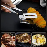 Cleste multifunctional pentru alimente, Studio Casa, Otel Inoxidabil,  pentru friptură, alimente, pâine, carne, grătar, instrument de gătit - Studiocasa.ro