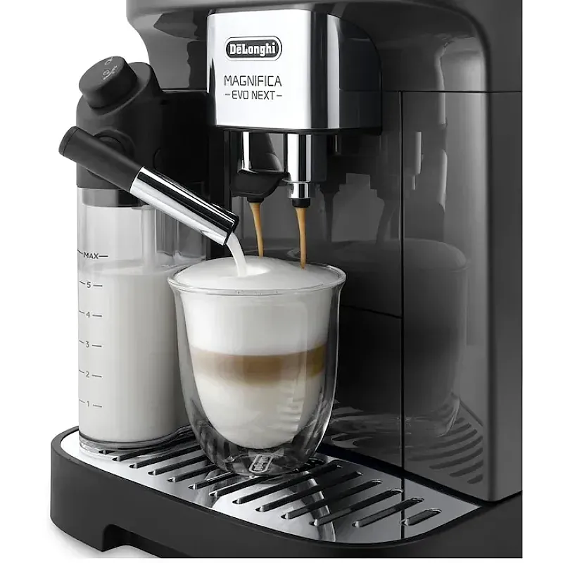 Espressor automat De’Longhi Magnifica Evo Next ECAM 310.60.GB, 1450W, 10 tipuri de bauturi, 15 bari, Carafa pentru lapte, Tehnologie LatteCrema, Gri-Negru - Studiocasa.ro