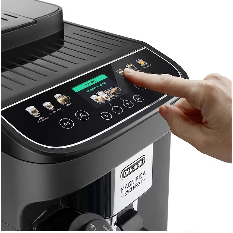 Espressor automat De’Longhi Magnifica Evo Next ECAM 310.60.GB, 1450W, 10 tipuri de bauturi, 15 bari, Carafa pentru lapte, Tehnologie LatteCrema, Gri-Negru - Studiocasa.ro