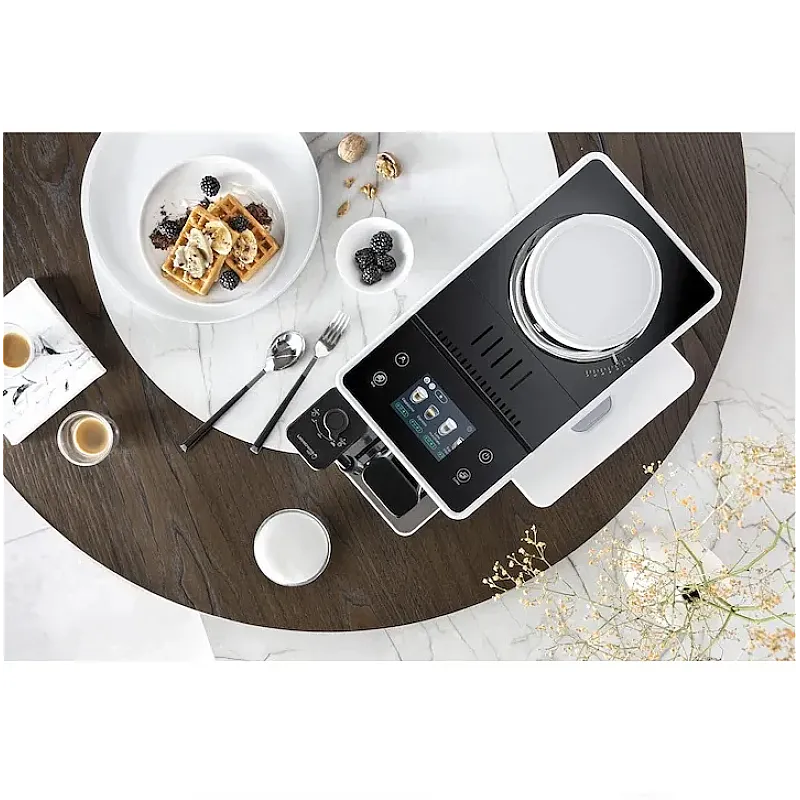 Espressor automat De’Longhi Rivelia EXAM440.55.W, 0132215473, 1450W, 18 tipuri de bauturi, 19 bari, 2 recipiente pentru boabe, Tehnologie Bean Adapt, Carafa de lapte cu tehnologie LatteCrema Hot, Alb - Studiocasa.ro