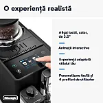 Espressor automat De’Longhi Rivelia EXAM440.55.B, 0132215472, 1450W, 18 tipuri de bauturi, 19 bari, 2 recipiente pentru boabe, Tehnologie Bean Adapt, Carafa de lapte cu tehnologie LatteCrema Hot, Negru - Studiocasa.ro