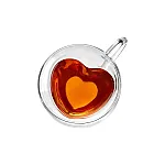 Cana din sticla cu perete dublu, model Love, 250 ml - Studiocasa.ro