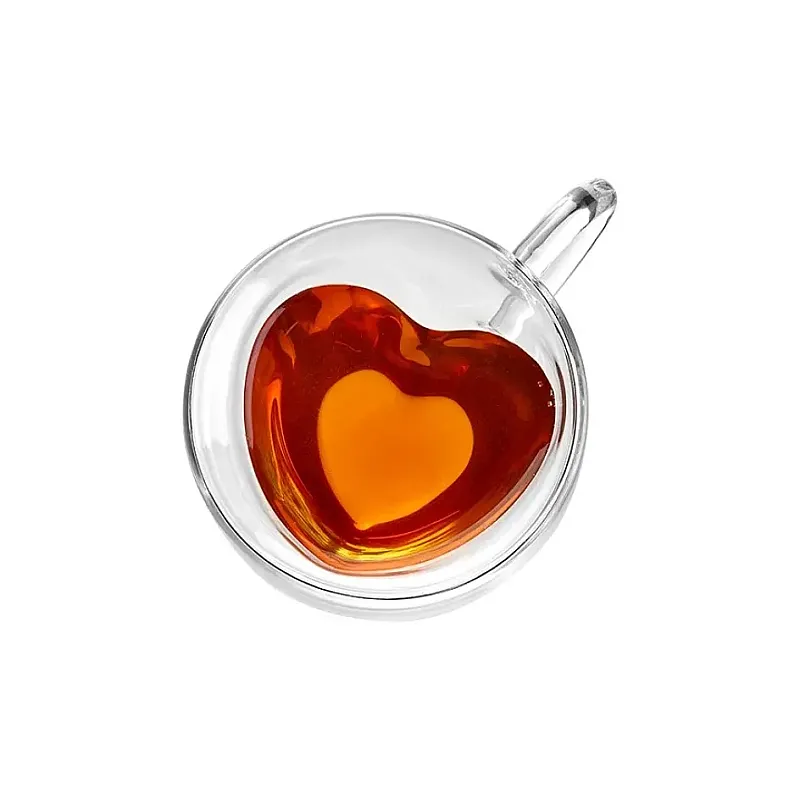 Cana din sticla cu perete dublu, model Love, 250 ml - Studiocasa.ro