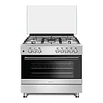 Aragaz mixt 5 arzatoare gaz, Cuptor electric, 90x60cm, Studio Casa, FE90/60 Multifunctional, Grill electric, Rotisor, 2 ventilatoare, Aprindere electrica, Inox - Studiocasa.ro
