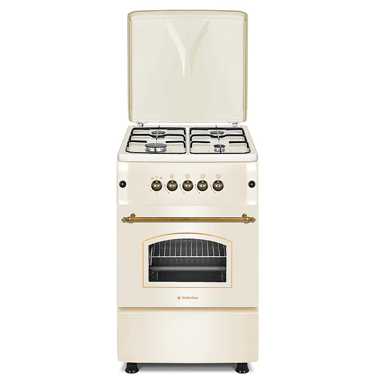 Aragaz rustic 4 arzatoare gaz,Cuptor gaz, 50x55cm, Studio Casa CREMONA FE50/55G, Grill gaz, Aprindere electrica - Studiocasa.ro