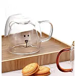 Cana din sticla cu perete dublu, cu model Ursulet, 260 ml, transparenta - Studiocasa.ro