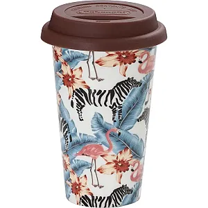 Cana termica De'Longhi Blu Animals, Ceramica, Perete dublu, 300 ml