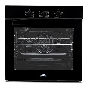 Cuptor electric incorporabil Nuova Cucina, 60 cm, sticlă neagră, 6 funcții, curățare catalitică, Clasa A