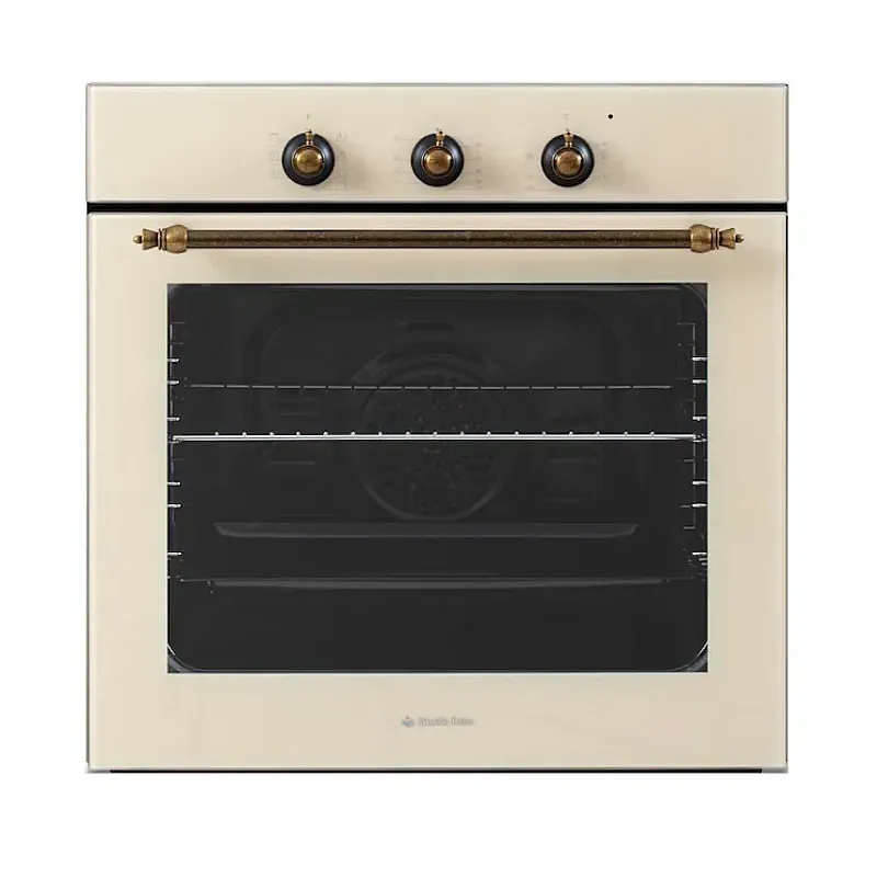 Cuptor electric incorporabil rustic Studio Casa Viva Parma Glass Beige, 8 functii, Ventilator, Grill, Clasa A, Sticla beige - Studiocasa.ro