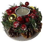Decoratiune de masa Craciun, cu suport pentru lumanari, 12 cm - Studiocasa.ro