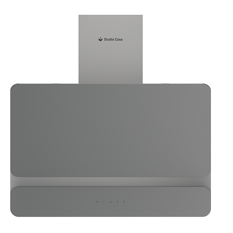 Hota decorativa Studio Casa Dual Plane Grey, 60 cm, 1 Motor Tubo, Putere de absorbtie 400 m3/h, Metal si sticla gri - Studiocasa.ro